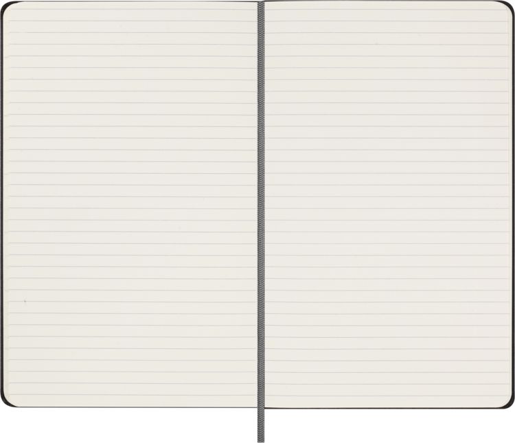 Produktbild: Moleskine undatierter Wochen Notizkalender, L/A5, 1 Wo = 1 Seite, Rechts linierte Seite, Fester Einband mit Textpr&auml;gung gold, Schwarz