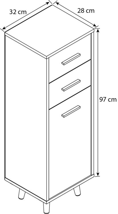 Produktbild: Midischrank Badm&ouml;bel Landos