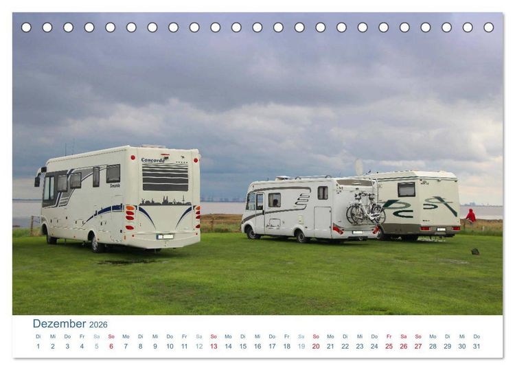 Produktbild: Freiheit auf Reisen 2026. Impressionen vom Camping und Zelten (Tischkalender 2026 DIN A5 quer), CALVENDO Monatskalender