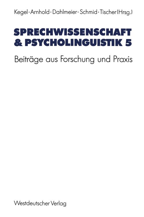 Produktbild: Sprechwissenschaft & Psycholinguistik 5