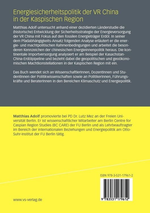 Produktbild: Energiesicherheitspolitik der VR China in der Kaspischen Region