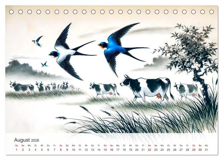 Produktbild: Das Leben der Schwalben - Getragen von Wind und Freiheit (Tischkalender 2026 DIN A5 quer), CALVENDO Monatskalender