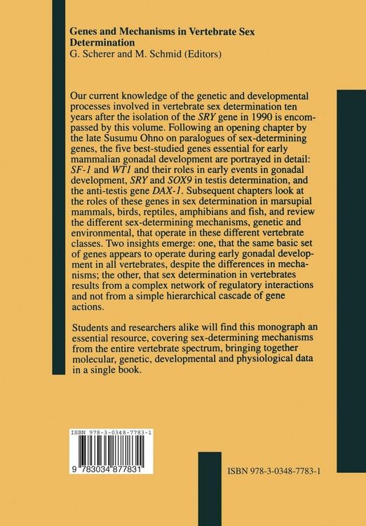 Produktbild: Genes and Mechanisms in Vertebrate Sex Determination