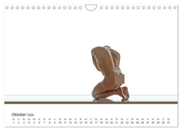 Produktbild: Form und Sinnlichkeit - minimalistische M&auml;nnerakte (Wandkalender 2026 DIN A4 quer), CALVENDO Monatskalender