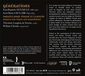 Produktbild: G'n'rations - Senaill' & Leclair : Sonatas for Vio