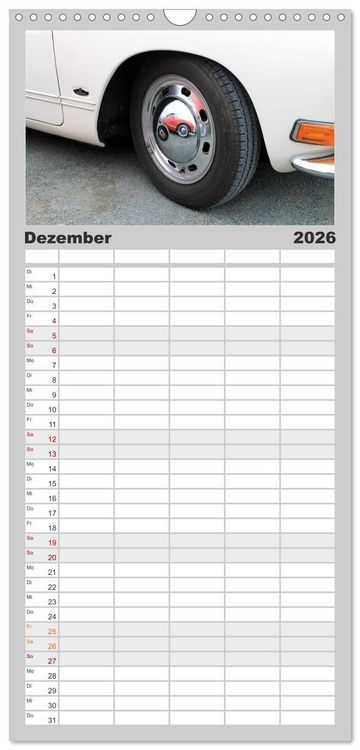 Produktbild: Familienplaner 2026 - Eine Legende lebt. Der Karmann-Ghia mit 5 Spalten (Wandkalender, 21 x 45 cm) CALVENDO