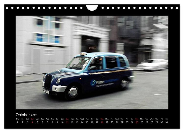 Produktbild: Taxis in London / UK-Version (Wall Calendar 2026 DIN A4 landscape), CALVENDO 12 Month Wall Calendar