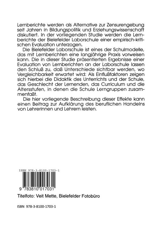 Produktbild: Schule ohne Noten