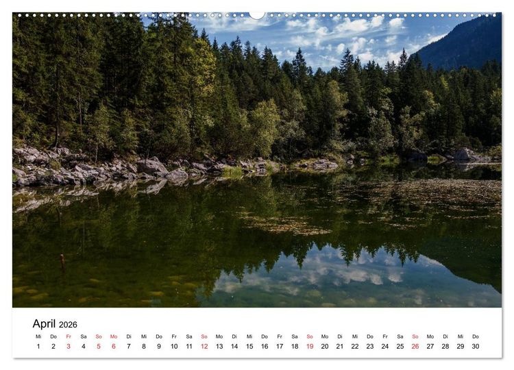 Produktbild: Berge und Seen rund um die Zugspitze (hochwertiger Premium Wandkalender 2026 DIN A2 quer), Kunstdruck in Hochglanz