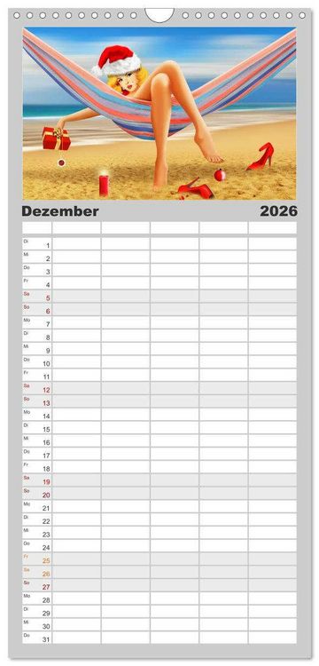 Produktbild: Familienplaner 2026 - Pin-Up Girls im Retro Style by Mausopardia mit 5 Spalten (Wandkalender, 21 x 45 cm) CALVENDO
