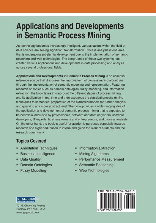 Produktbild: Applications and Developments in Semantic Process Mining