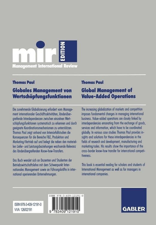 Produktbild: Globales Management von Wertsch&ouml;pfungsfunktionen