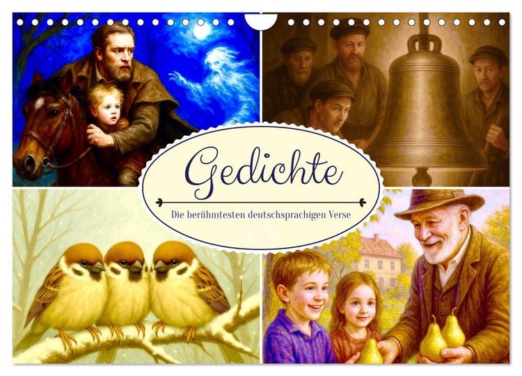 Produktbild: Gedichte. Die ber&uuml;hmtesten deutschsprachigen Verse (Wandkalender 2026 DIN A4 quer), CALVENDO Monatskalender