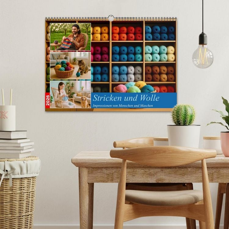 Produktbild: Stricken und Wolle (Wandkalender 2026 DIN A3 quer), CALVENDO Monatskalender