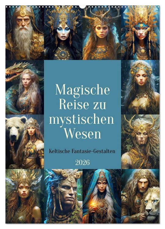 Produktbild: Magische Reise zu mystischen Wesen. Keltische Fantasie-Gestalten (Wandkalender 2026 DIN A2 hoch), CALVENDO Monatskalender