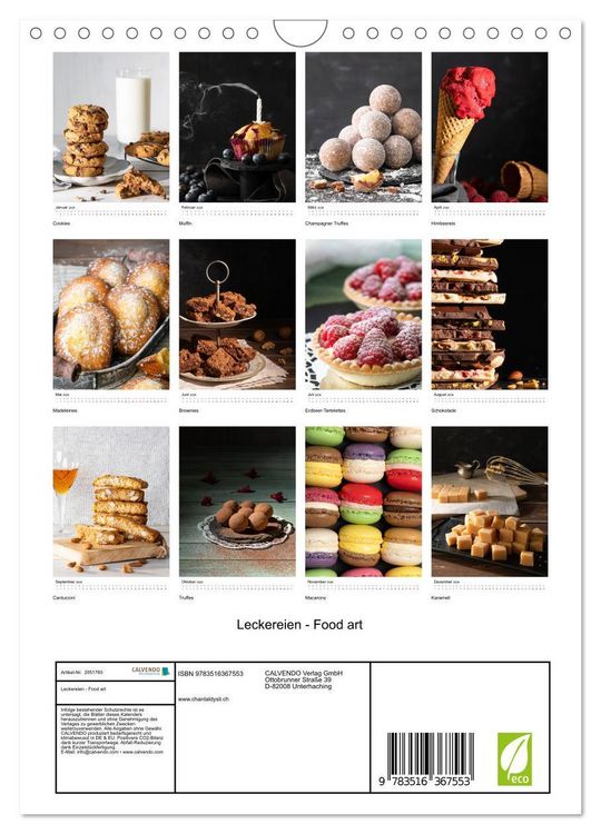 Produktbild: Leckereien - Food art (Wandkalender 2026 DIN A4 hoch), CALVENDO Monatskalender
