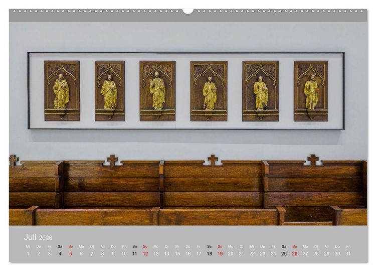 Produktbild: Backnang - Panoramablicke in die Stiftskirche (hochwertiger Premium Wandkalender 2026 DIN A2 quer), Kunstdruck in Hochglanz