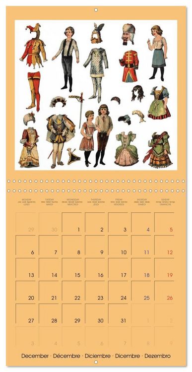 Produktbild: CHARMING OLD PAPER DOLLS (Wall Calendar 2027 12 &times; 12 Inch) CALVENDO 12 Month Wall Calendar