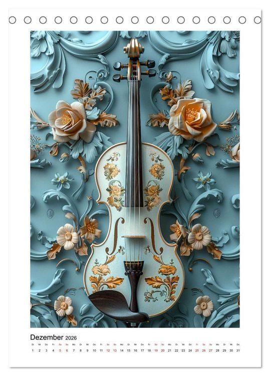 Produktbild: Fantastische Violine (Tischkalender 2026 DIN A5 hoch), CALVENDO Monatskalender