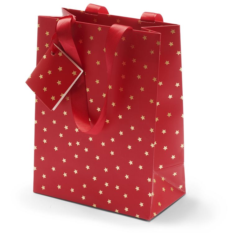 Produktbild: Geschenktasche Midi Stars red gold