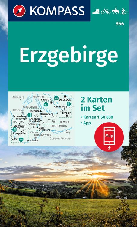 Bild vom Artikel KOMPASS Wanderkarten-Set 866 Erzgebirge (2 Karten) 1:50.000 vom Autor Kompass-Karten GmbH