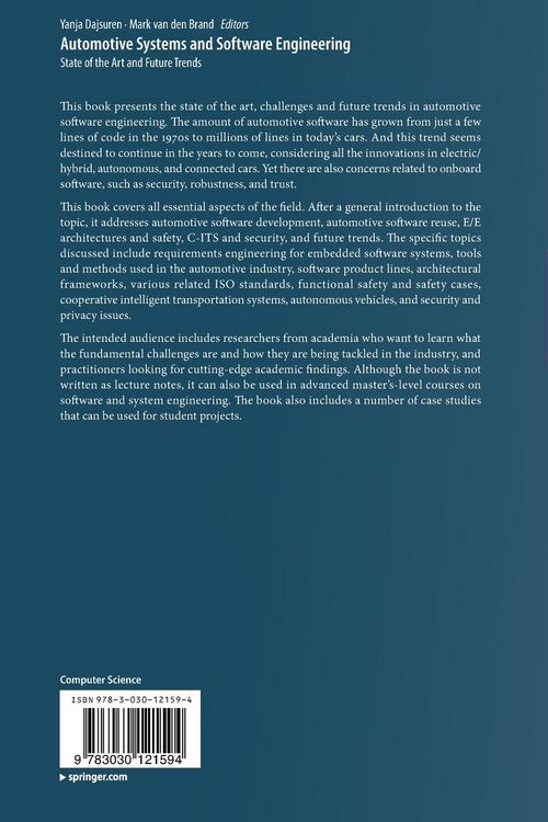 Produktbild: Automotive Systems and Software Engineering