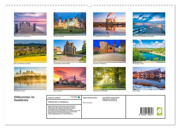 Produktbild: Willkommen im Saalekreis (hochwertiger Premium Wandkalender 2027 DIN A2 quer), Kunstdruck in Hochglanz