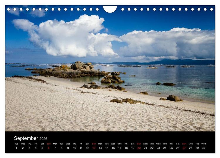 Produktbild: Beaches of Galicia (Wall Calendar 2026 DIN A4 landscape), CALVENDO 12 Month Wall Calendar
