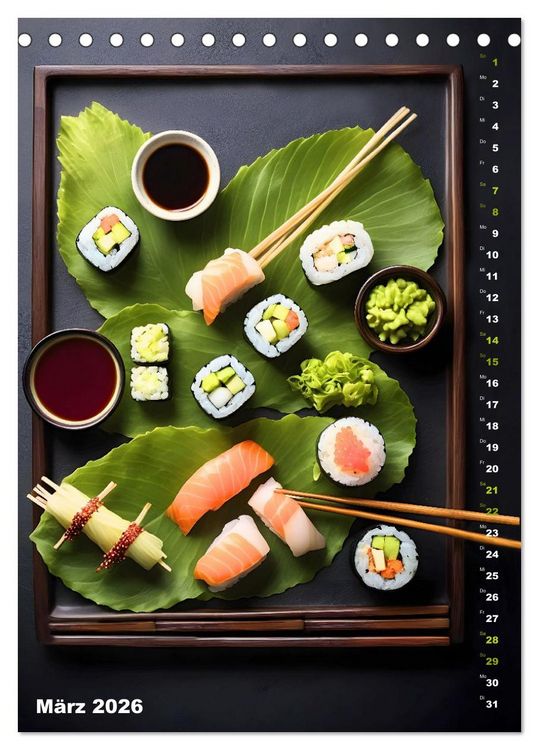 Produktbild: K&ouml;stliches Sushi (Tischkalender 2026 DIN A5 hoch), CALVENDO Monatskalender