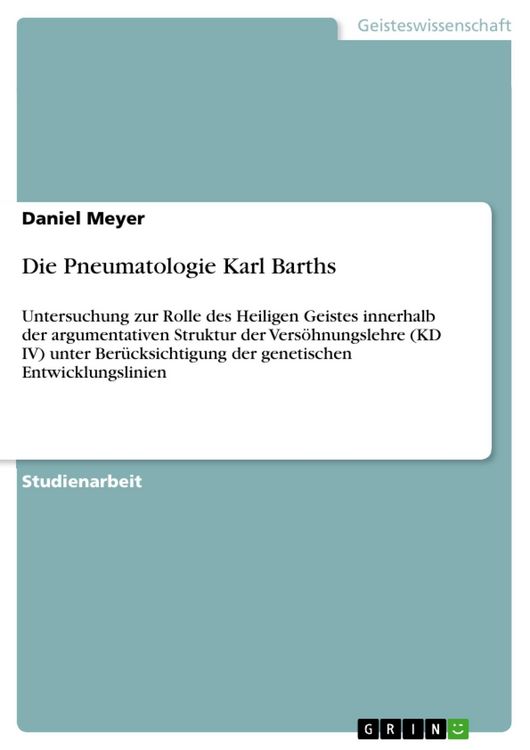 Produktbild: Die Pneumatologie Karl Barths