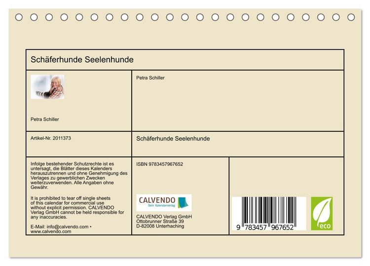 Produktbild: Sch&auml;ferhunde Seelenhunde (Tischkalender 2026 DIN A5 quer), CALVENDO Monatskalender