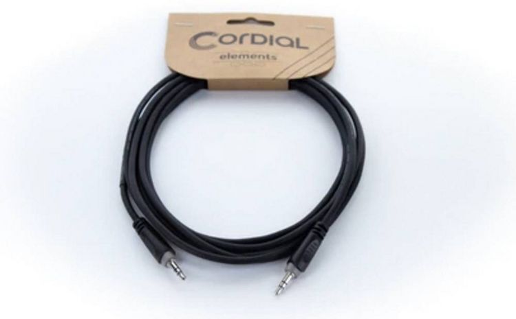 Produktbild: Cordial 14829 Klinke Audio Anschlusskabel [1x Klinkenstecker 3.5 mm - 1x Klinkenstecker 3.5 mm] 1.50 m Schwarz PVC-Mantel, verdrillt