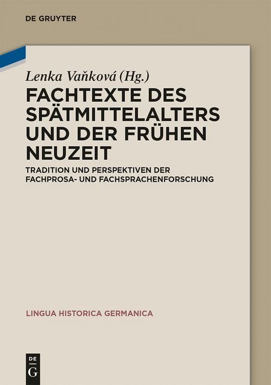 Produktbild: Fachtexte des Sp&auml;tmittelalters und der Fr&uuml;hen Neuzeit