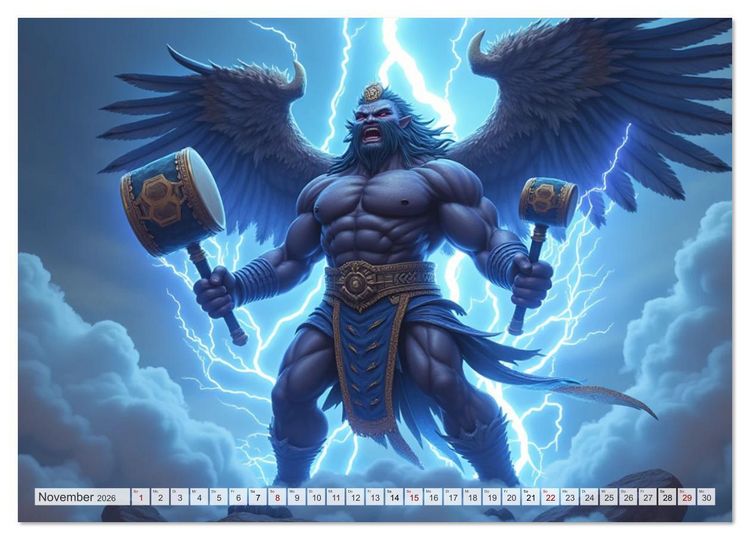 Produktbild: Chinesische Mythologie - G&ouml;tter, Helden und Monster (Wandkalender 2026 DIN A4 quer), CALVENDO Monatskalender