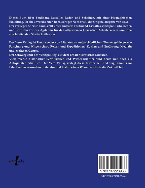 Produktbild: Ferdinand Lassalles Reden und Schriften