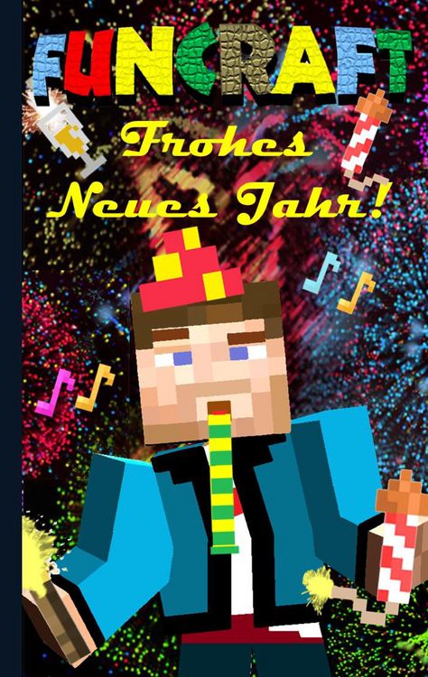 Produktbild: Funcraft - Frohes Neues Jahr an alle Minecraft Fans! (inoffizielles Notizbuch) - Das Geschenkbuch zu Silvester / Neujahr!