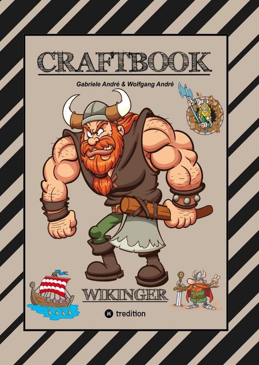 Produktbild: CRAFTBOOK - 150 SEITEN TOLLE WIKINGER MOTIVE - LANGSCHIFF - KNIFFLIGE RAUBZUG R&Auml;TSEL & AUFGABEN - GESCHICHTE - MET
