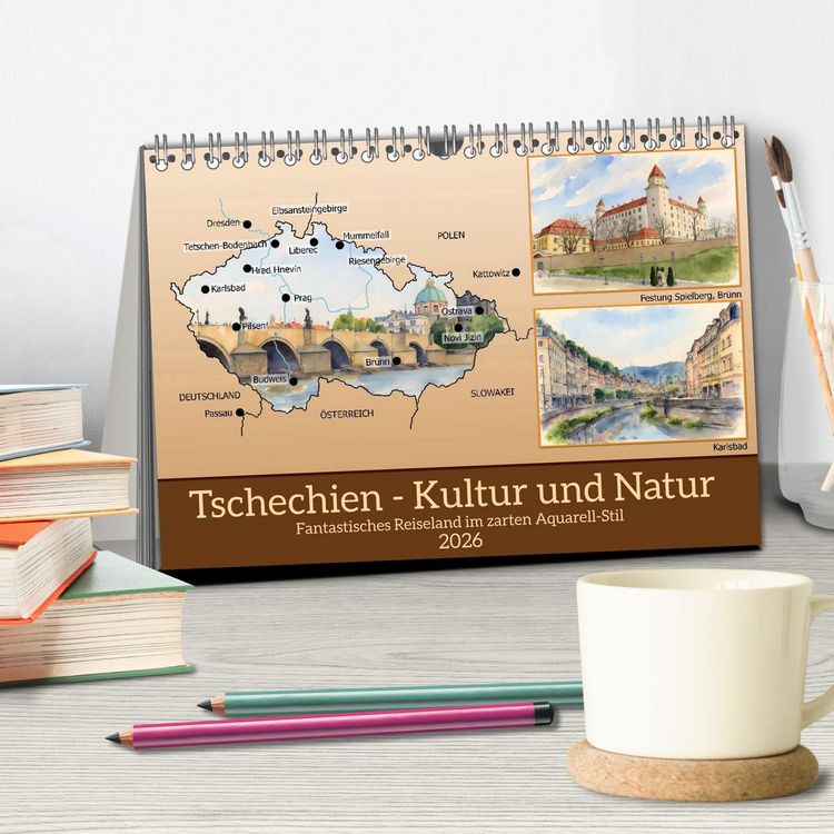 Produktbild: Tschechien - Kultur und Natur (Tischkalender 2026 DIN A5 quer), CALVENDO Monatskalender