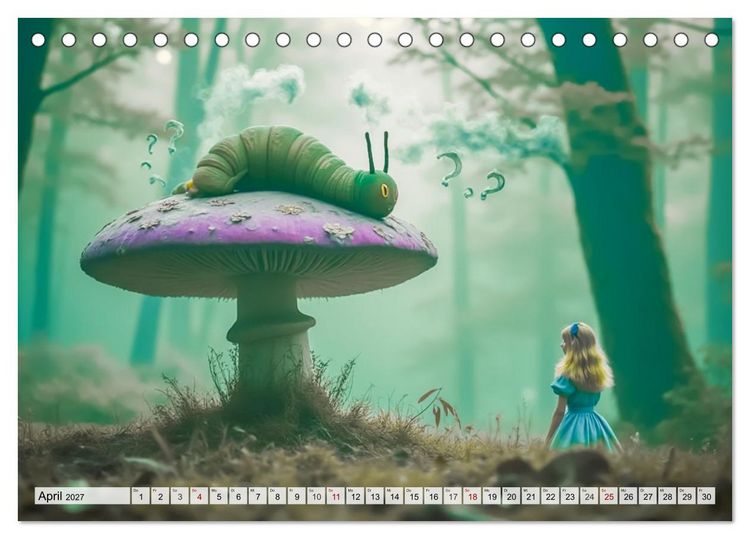 Produktbild: Alice &ndash; Eine Reise durch das Wunderland (Tischkalender 2027 DIN A5 quer), CALVENDO Monatskalender