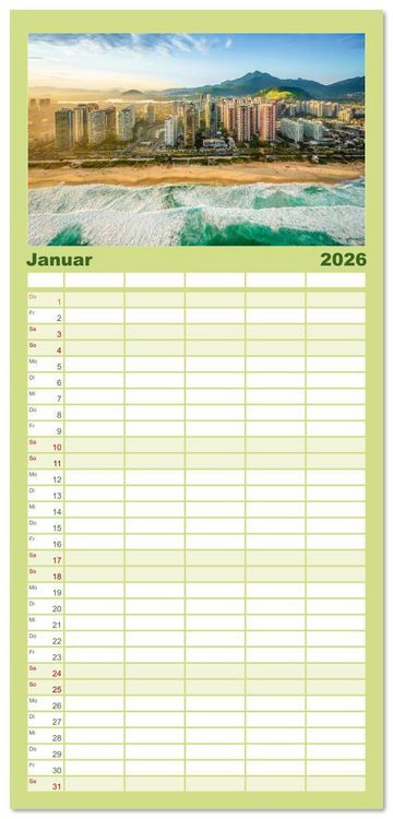 Produktbild: Familienplaner 2026 - Brasilien - Das einzigartige Land in S&uuml;damerika. mit 5 Spalten (Wandkalender, 21 x 45 cm) CALVENDO