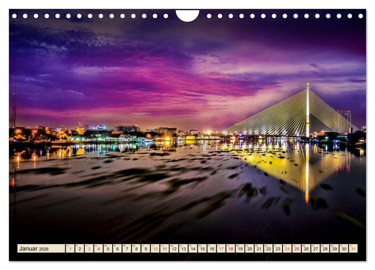 Produktbild: Metropolen - Nacht Skylines (Wandkalender 2026 DIN A4 quer), CALVENDO Monatskalender