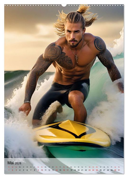 Produktbild: Surferboys - coole Jungs unter hei&szlig;er Sonne (Wandkalender 2026 DIN A2 hoch), CALVENDO Monatskalender