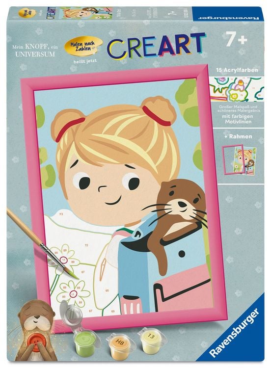 Produktbild: Ravensburger CreArt - Tilli & Otti - Malen nach Zahlen f&uuml;r Kinder ab 7 Jahren vom Kinderbuch "Mein Knopf, ein Universum" von Carmushka