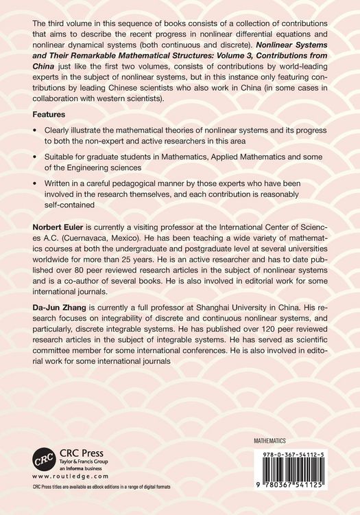 Produktbild: Nonlinear Systems and Their Remarkable Mathematical Structures
