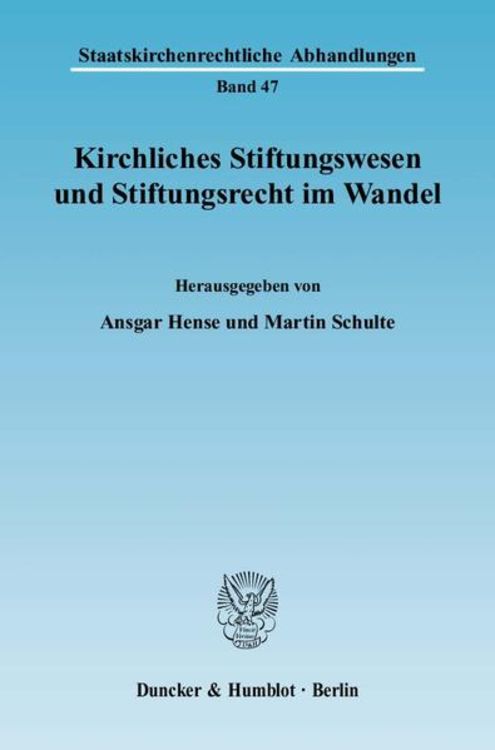 Bild vom Artikel Kirchliches Stiftungswesen und Stiftungsrecht im Wandel. vom Autor Ansgar Hense