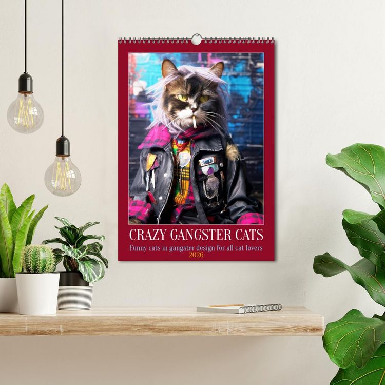 Produktbild: Crazy gangster cats (Wall Calendar 2026 DIN A3 portrait), CALVENDO 12 Month Wall Calendar