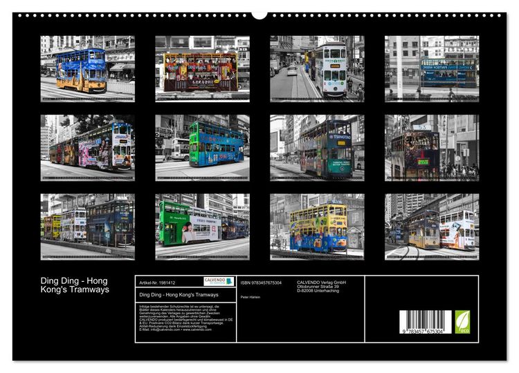 Produktbild: Ding Ding - Hong Kong's Tramways (hochwertiger Premium Wandkalender 2026 DIN A2 quer), Kunstdruck in Hochglanz
