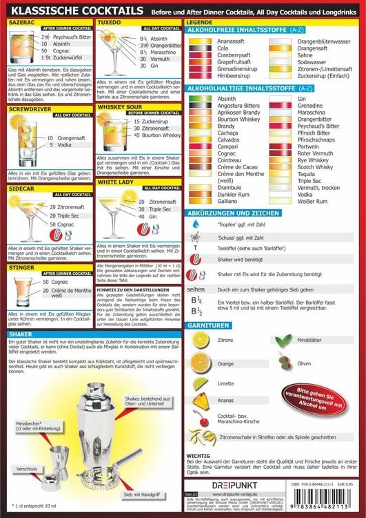 Produktbild: Info-Tafel-Set Klassische Cocktails