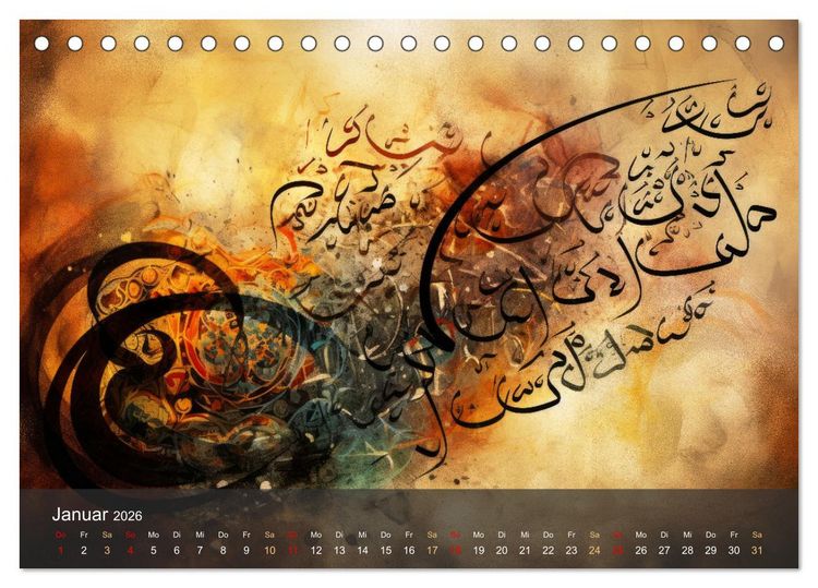 Produktbild: Arabische Kalligraphie in Kunstform (Tischkalender 2026 DIN A5 quer), CALVENDO Monatskalender