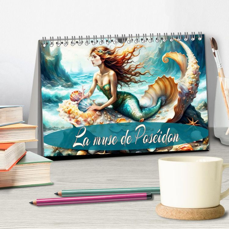 Produktbild: La muse de Pos&eacute;idon (Calendrier de bureau 2026 DIN A5 vertical), CALVENDO calendrier mensuel